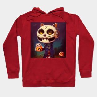 Halloween Sugar Skull Cat #1 Hoodie